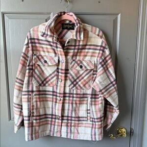 Gorgeous Pink Plaid Shacket Jacket - Women